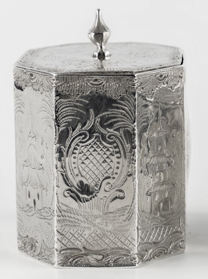 Tea Caddy, 1785, London, John Wakelin And William Taylor, 925% Sterling Silver-photo-5