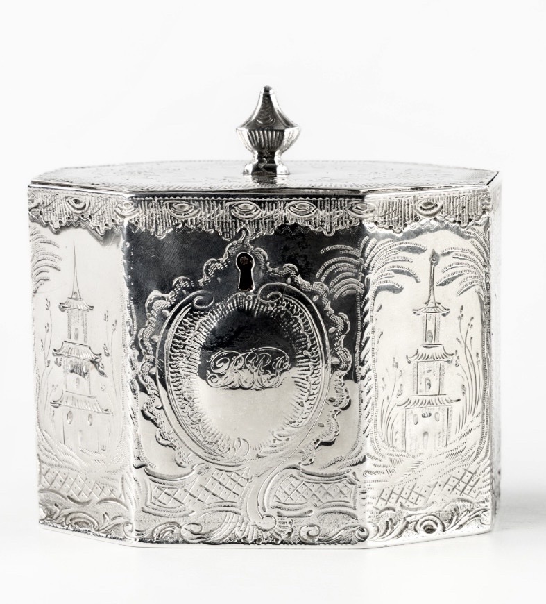 Tea Caddy, 1785, London, John Wakelin And William Taylor, 925% Sterling Silver