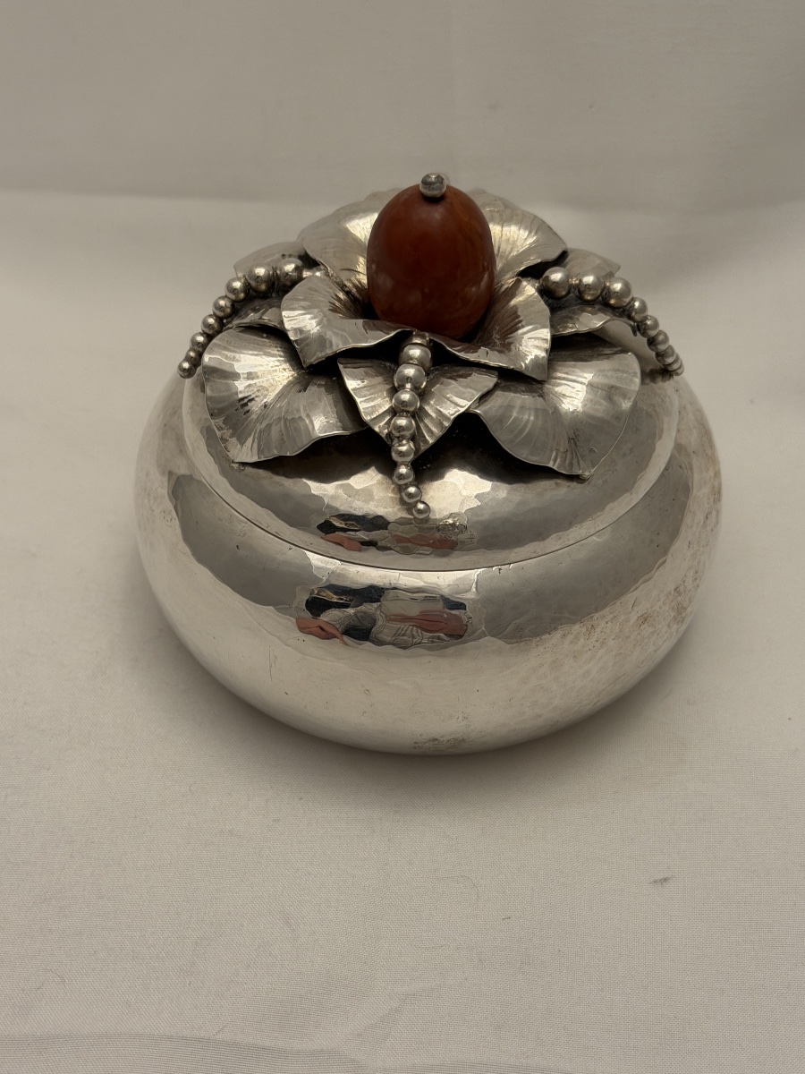 Art Nouveau Candy Dish, Evald Nielsen, Copenhagen 1917, Solid Silver -photo-2