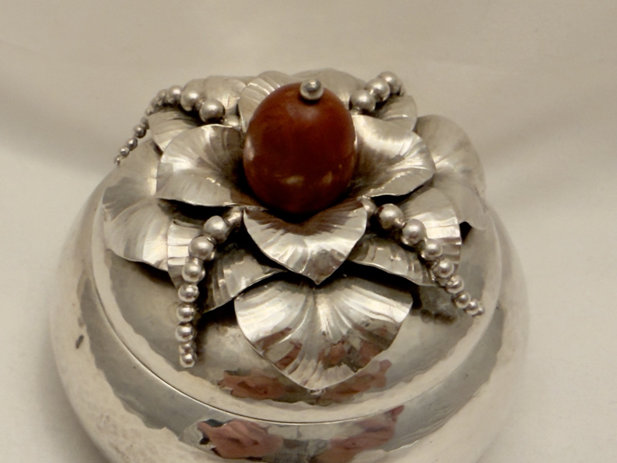 Art Nouveau Candy Dish, Evald Nielsen, Copenhagen 1917, Solid Silver -photo-4