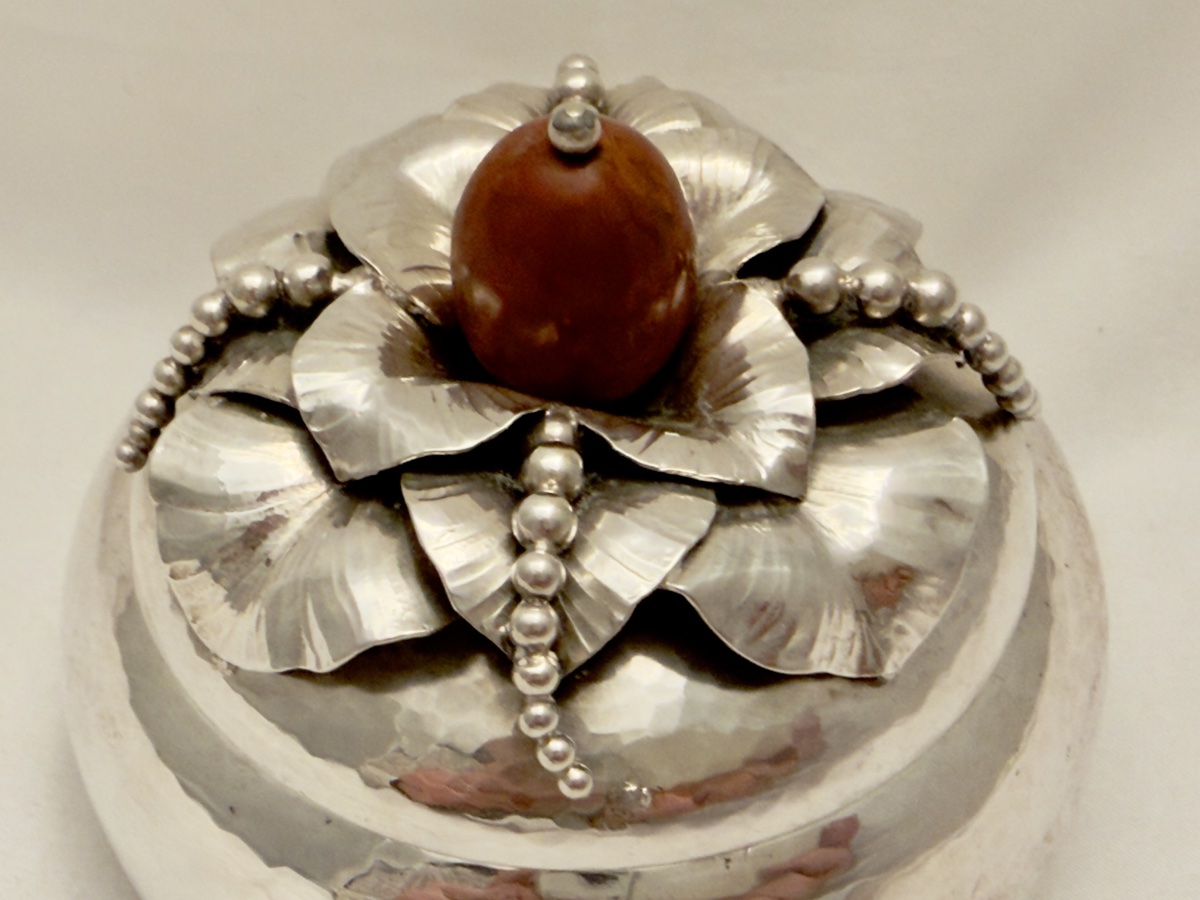 Art Nouveau Candy Dish, Evald Nielsen, Copenhagen 1917, Solid Silver 