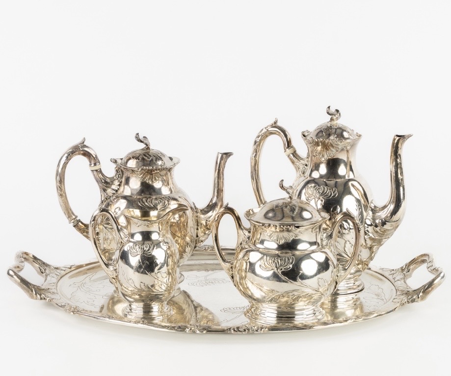 Christofle Gallia, Art Nouveau, métal argenté, service à café-photo-5