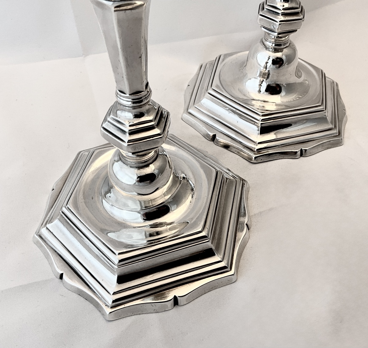 Rennes, 1740–1742, Michel-eloy Letailleur, Pair Of Louis XV Candlesticks In Solid Silver-photo-4