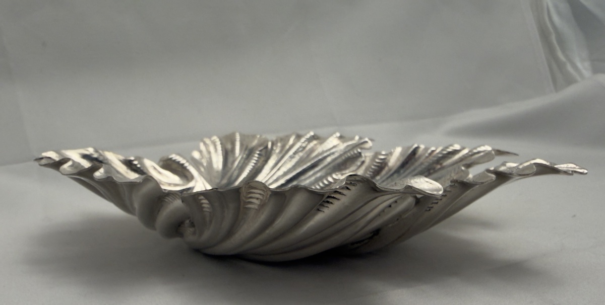 Buccellati, argent massif 925\\%, vide-poche en feuille de vigne , Milan 1970-photo-4