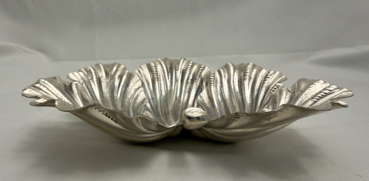Buccellati, argent massif 925\\%, vide-poche en feuille de vigne , Milan 1970-photo-2
