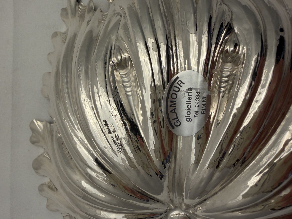 Buccellati, argent massif 925\\%, vide-poche en feuille de vigne , Milan 1970-photo-4