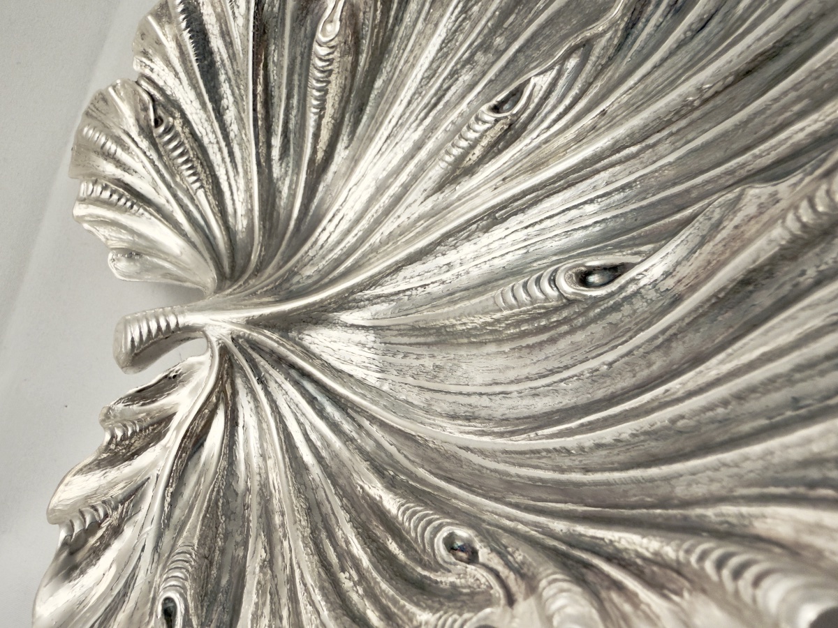 Buccellati, argent massif 925\\%, vide-poche en feuille de vigne , Milan 1970-photo-6