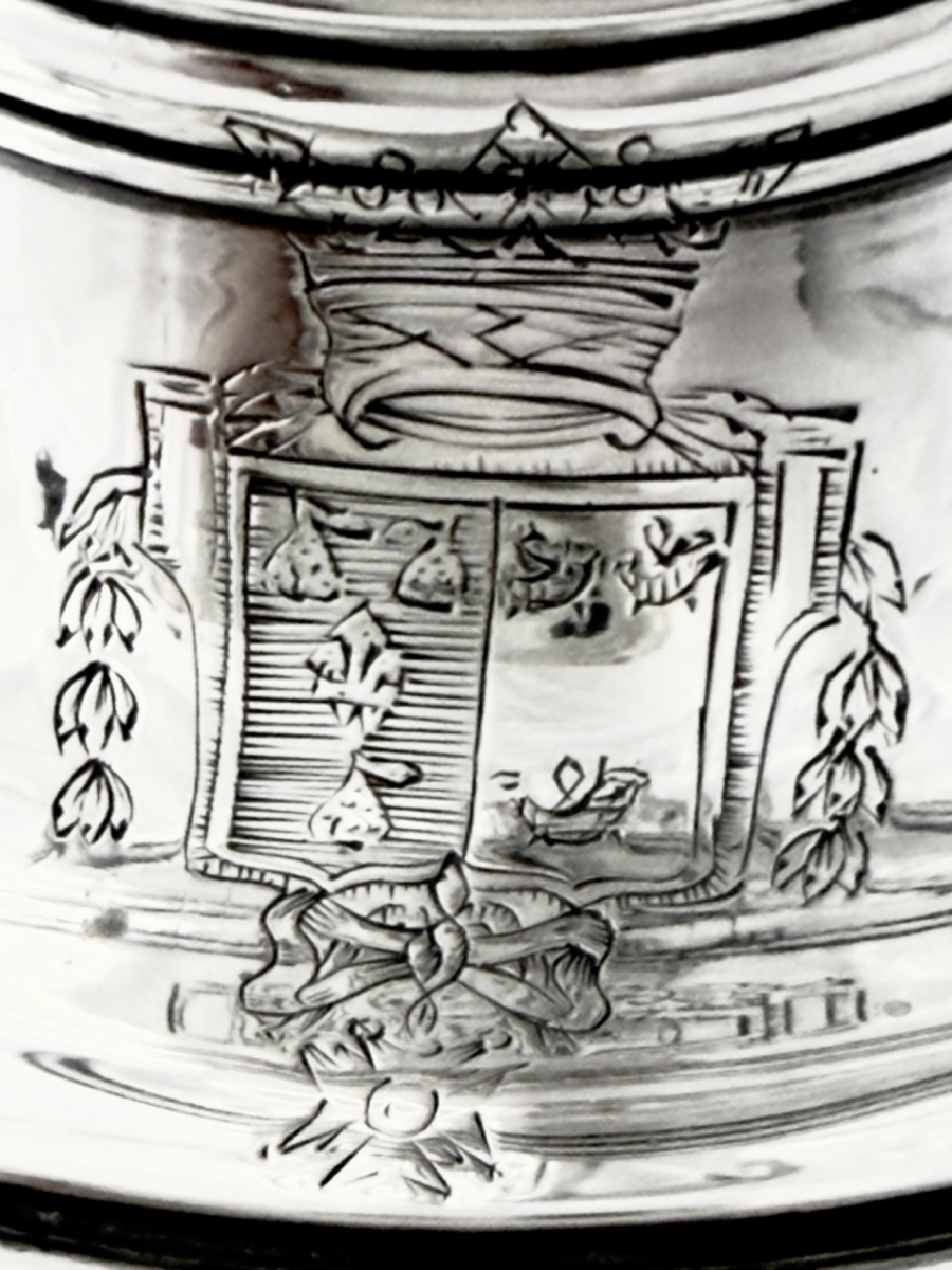 Vannes 1784, paire de flambeaux en argent massif, famille du Pérenno de Penvern, Persquen