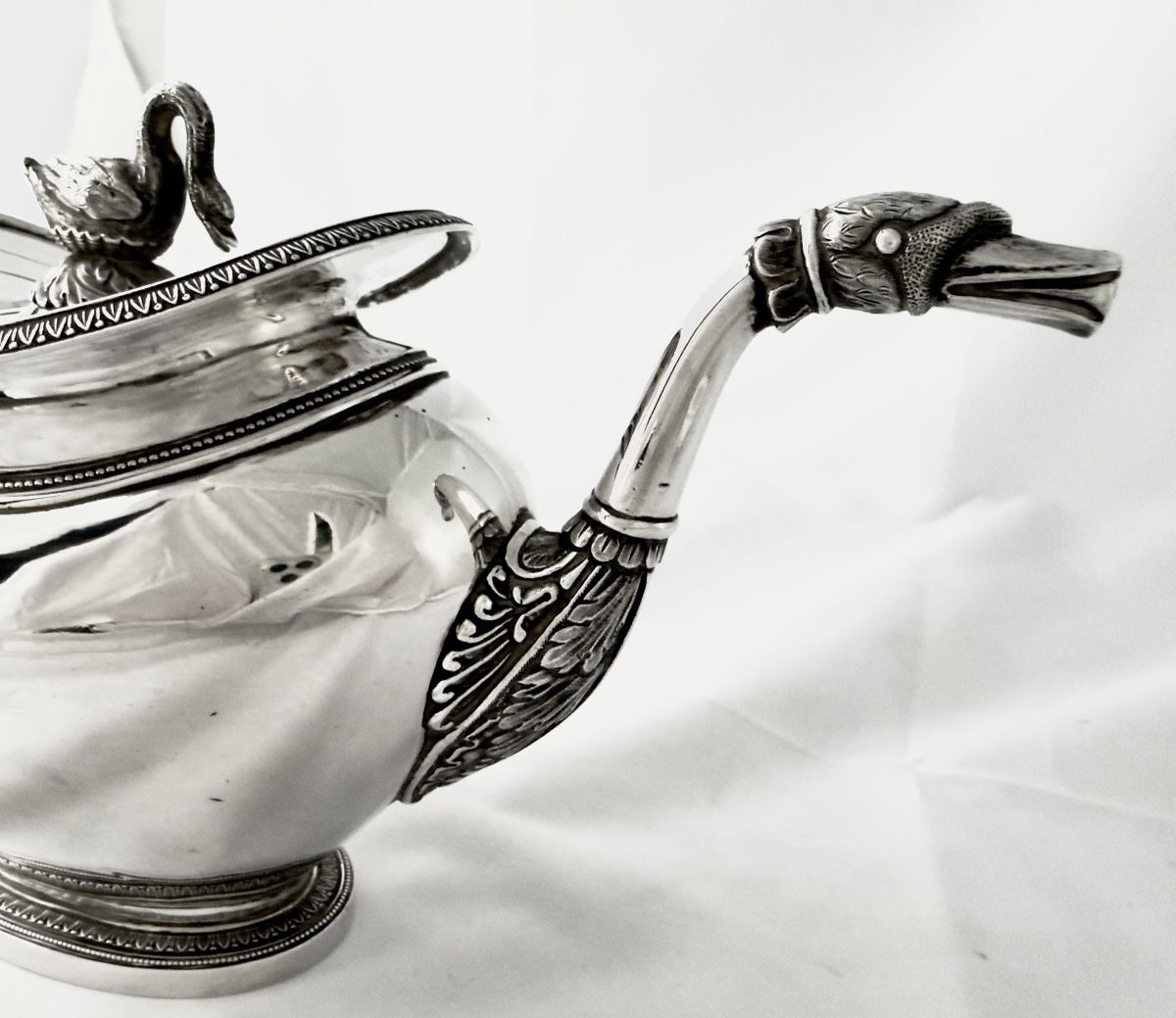 Brussels, 1822–1831, Solid Silver, Empire-style Teapot, Silversmith François Thomas-photo-1