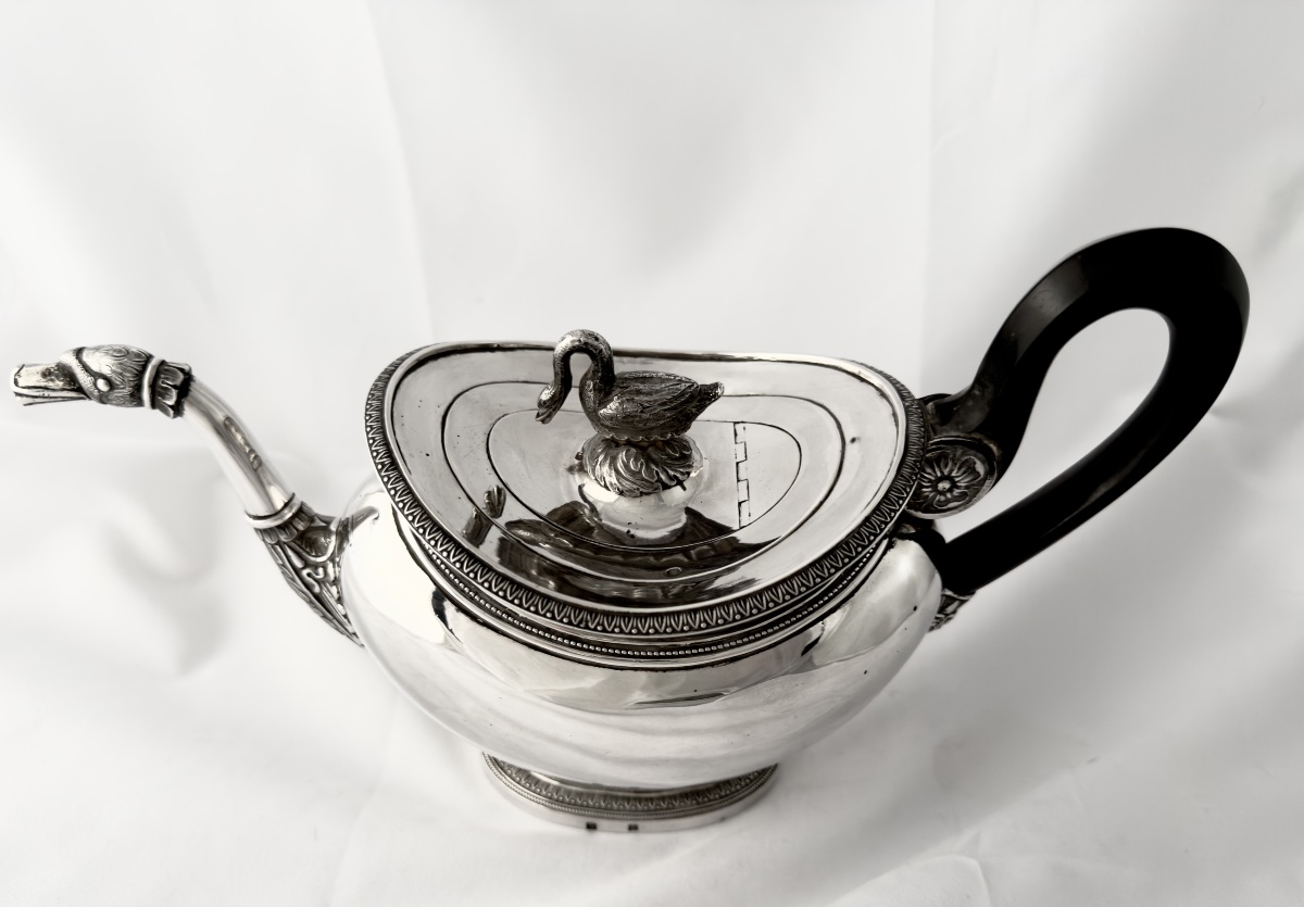 Brussels, 1822–1831, Solid Silver, Empire-style Teapot, Silversmith François Thomas-photo-5