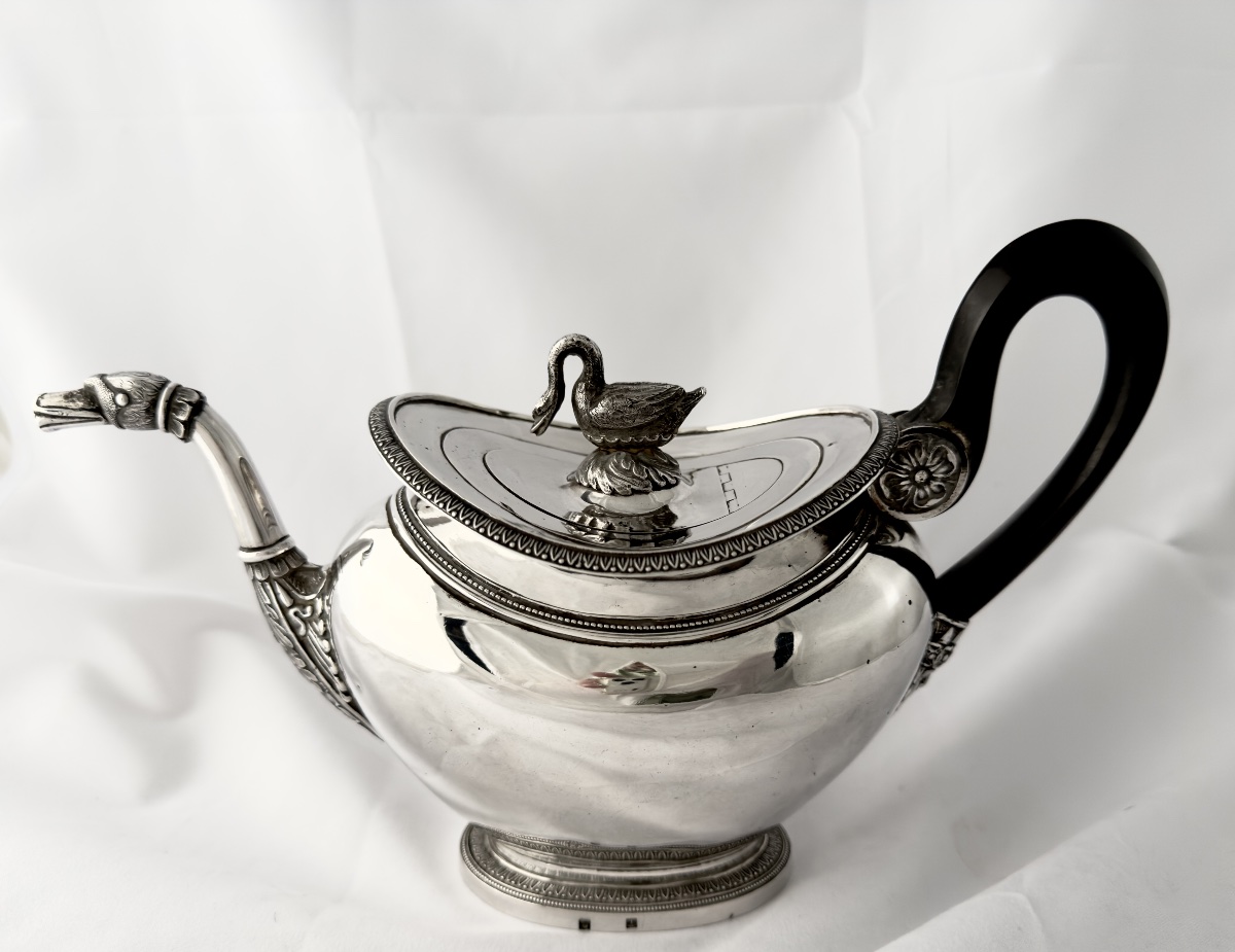 Brussels, 1822–1831, Solid Silver, Empire-style Teapot, Silversmith François Thomas-photo-6