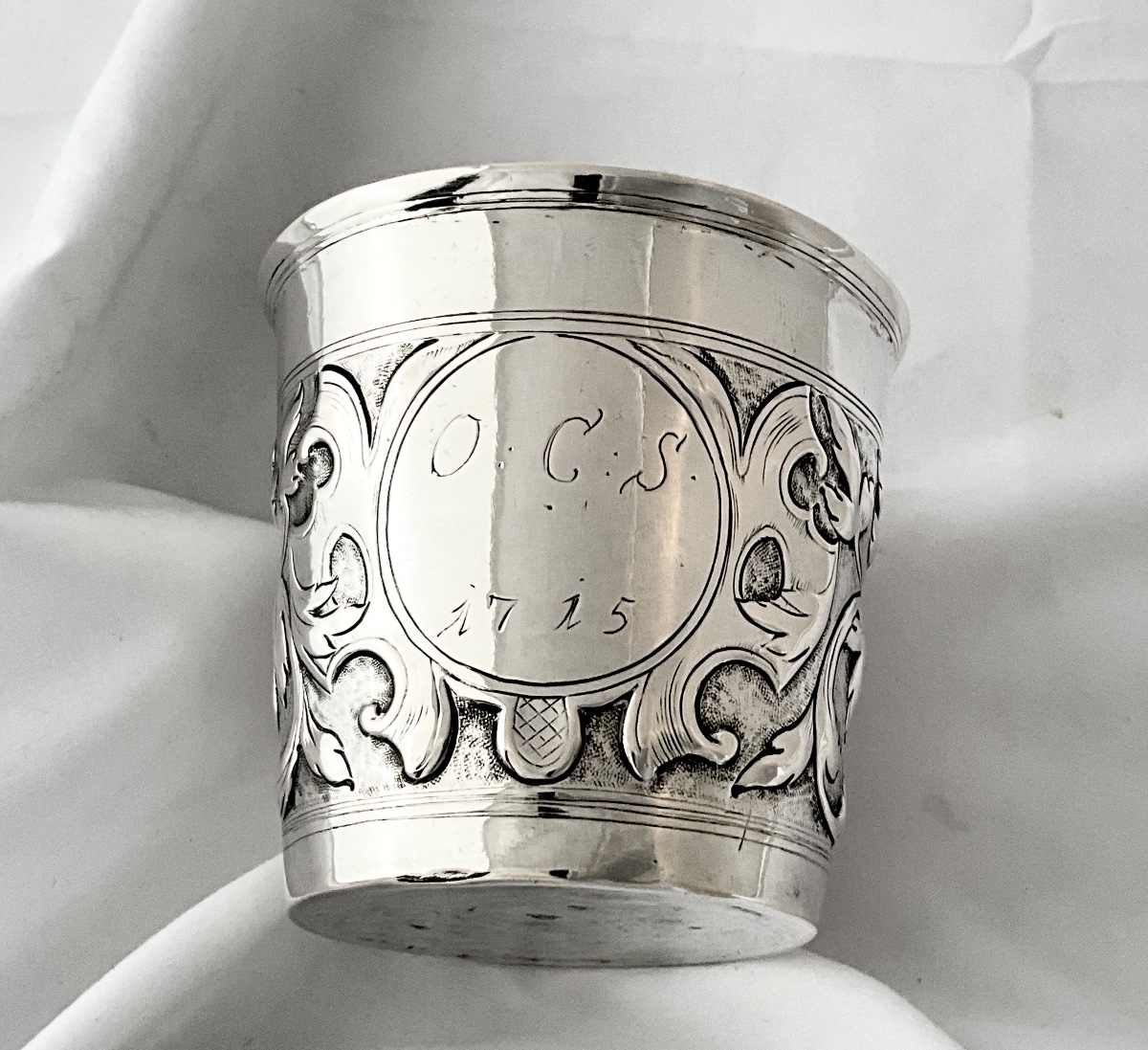 Oslo 1715, Solid Silver Beaker, Michel Michelsen Rømer, Christiania -photo-3