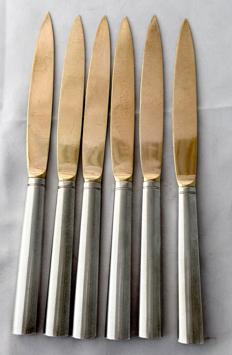 Ghent, 1814–1831, Six Solid Silver Fruit Knives, Widow Roelants-photo-2