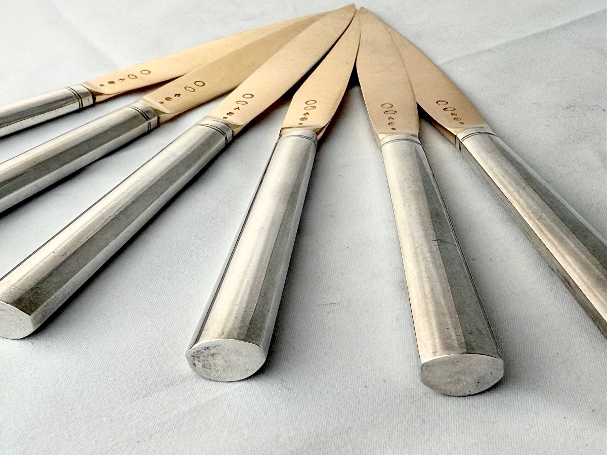 Ghent, 1814–1831, Six Solid Silver Fruit Knives, Widow Roelants-photo-1