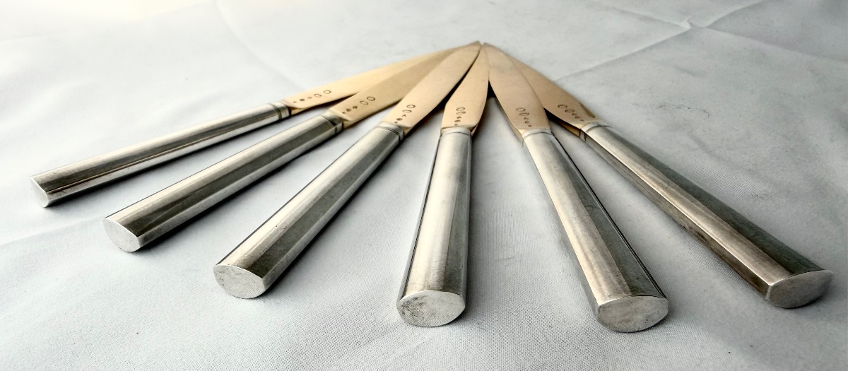Ghent, 1814–1831, Six Solid Silver Fruit Knives, Widow Roelants-photo-2