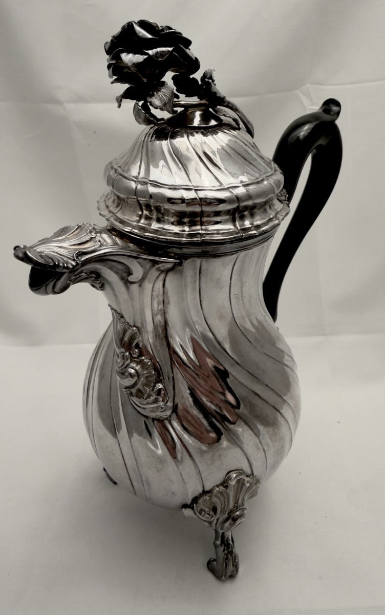 Mons, 1772, Silver Chocolate Pot, Joseph Philippe Ghienne, Louis XV -photo-3