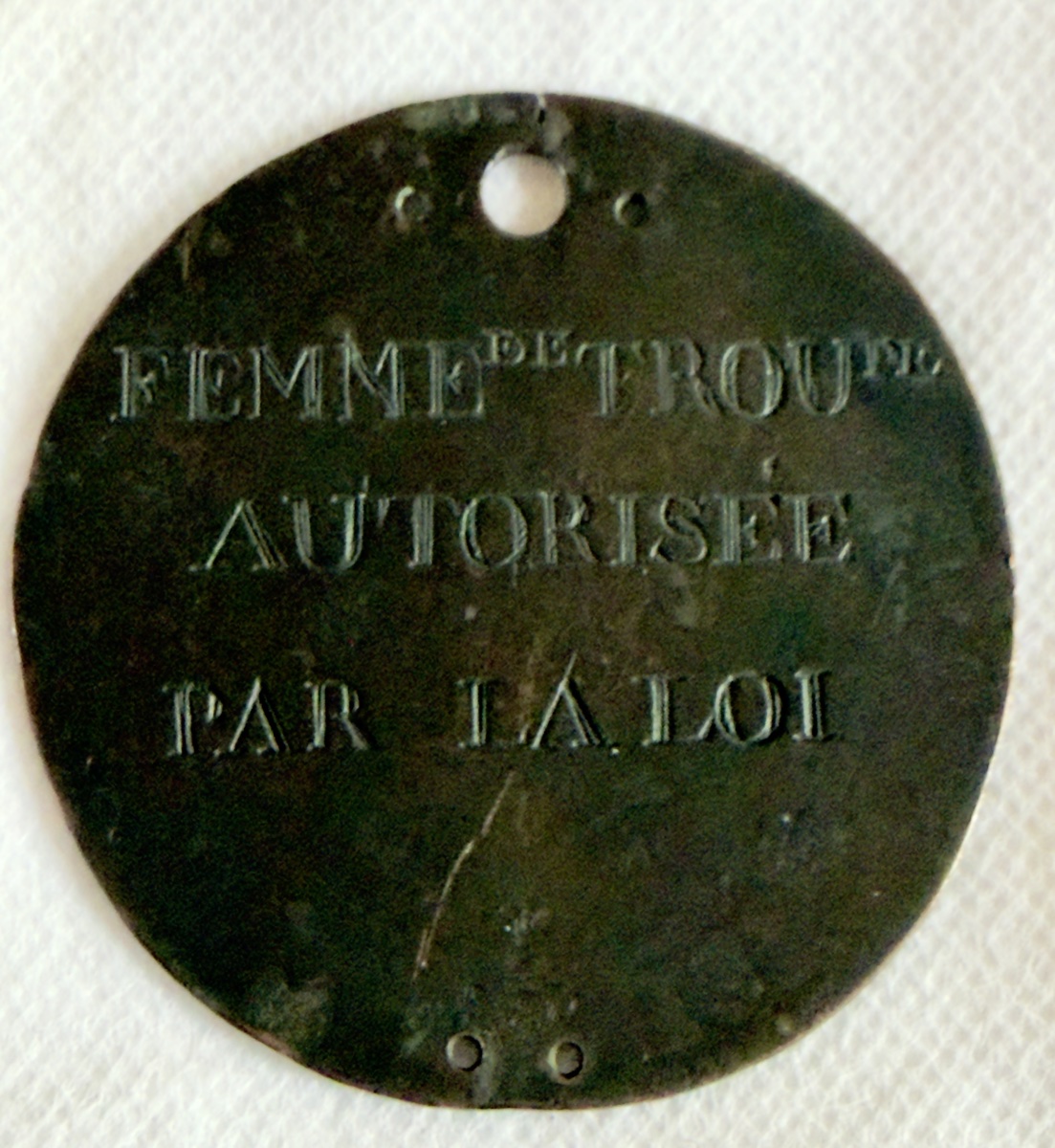 Women's Military Badge, France 1793–1800, Engraved Brass, Marie-therese Magnus