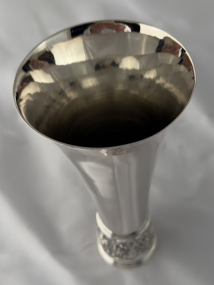 Philippe Wolfers , vase Art Nouveau ,1890-1910, argent massif-photo-3