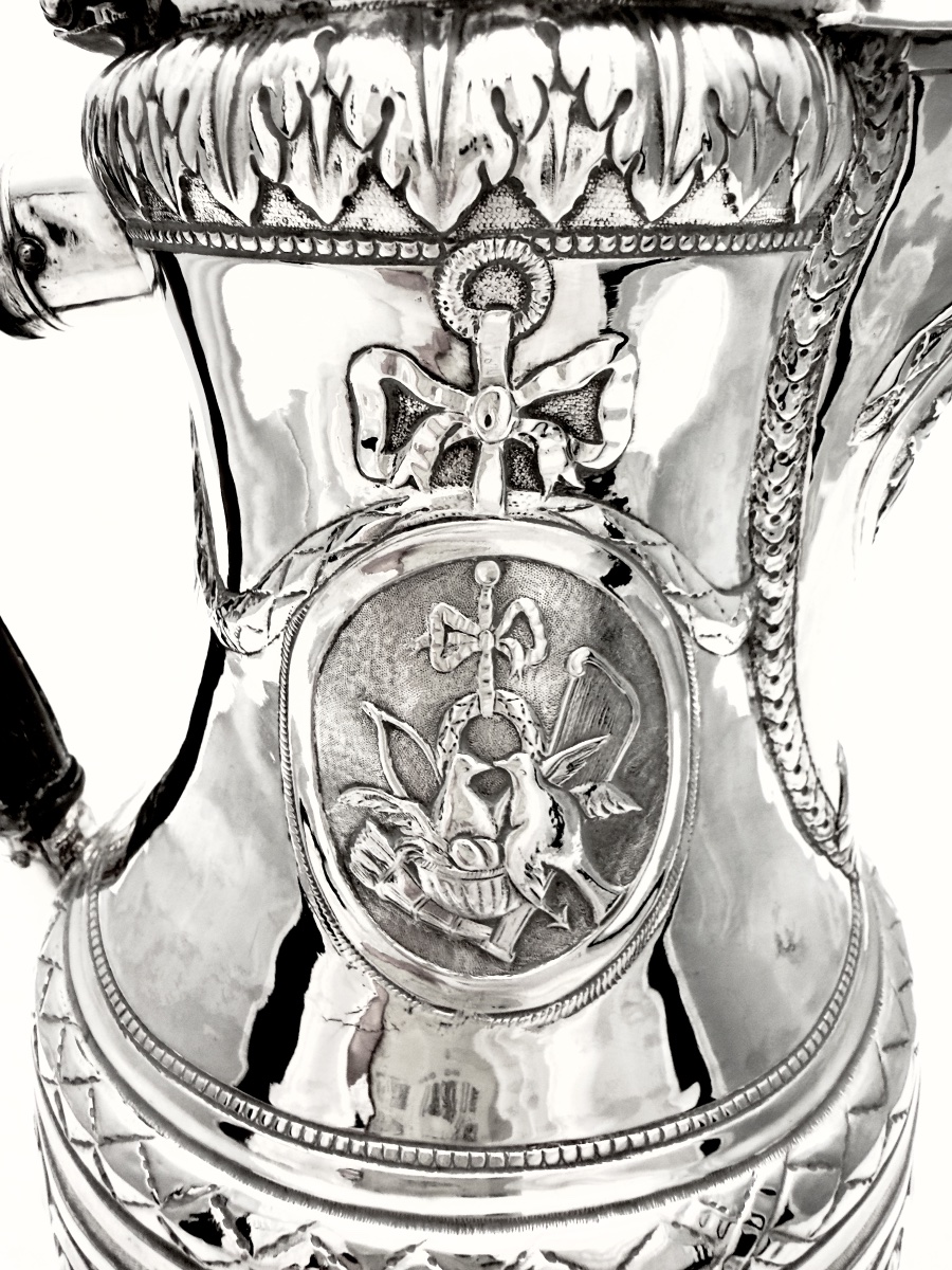 Ath 1782, cafetière « à l’ananas « , Louis François Delwarde, argent massif cadeau de mariage -photo-3