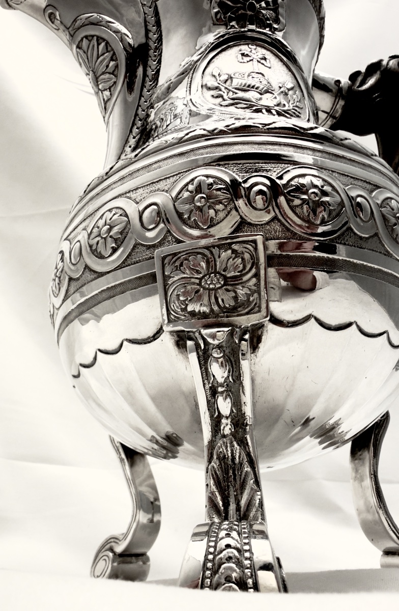 Ath 1782, cafetière « à l’ananas « , Louis François Delwarde, argent massif cadeau de mariage -photo-4