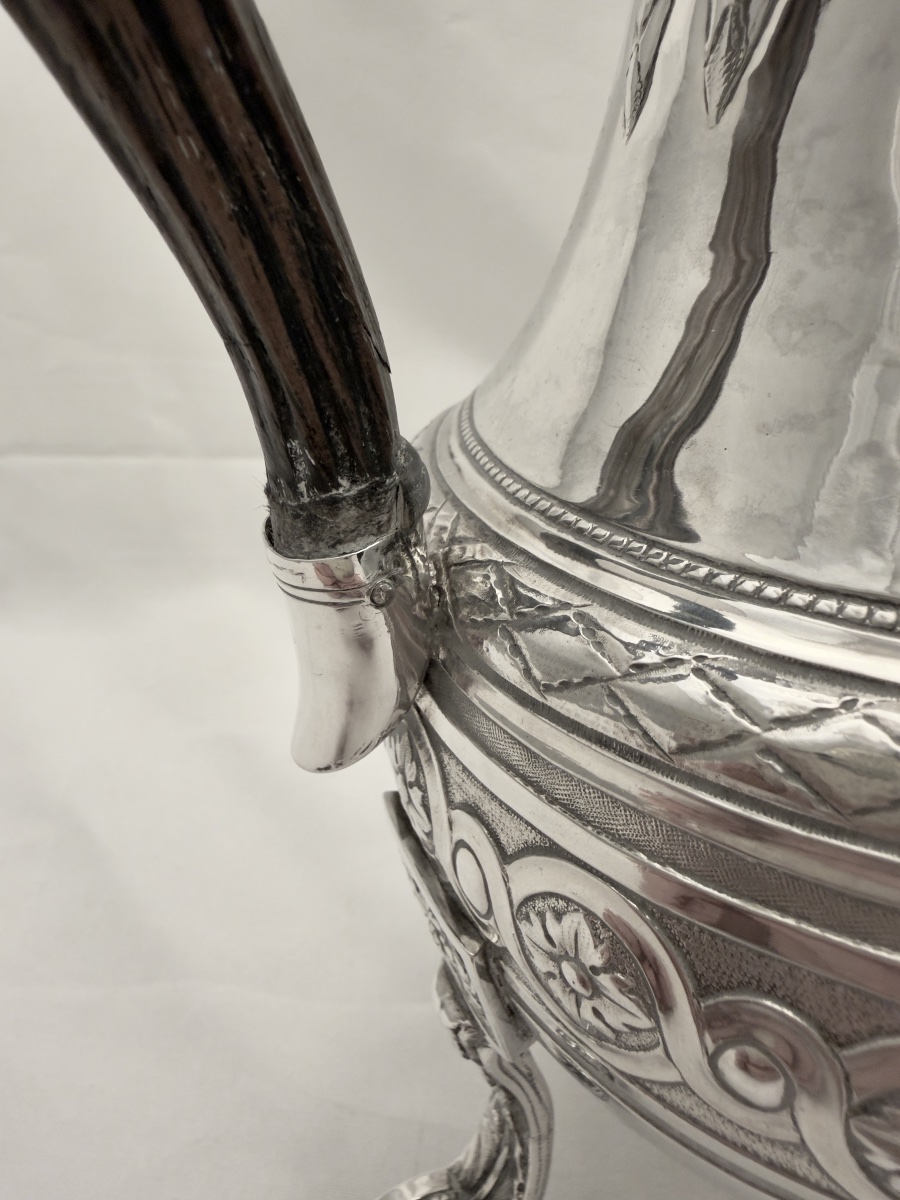 Ath 1782, cafetière « à l’ananas « , Louis François Delwarde, argent massif cadeau de mariage -photo-6