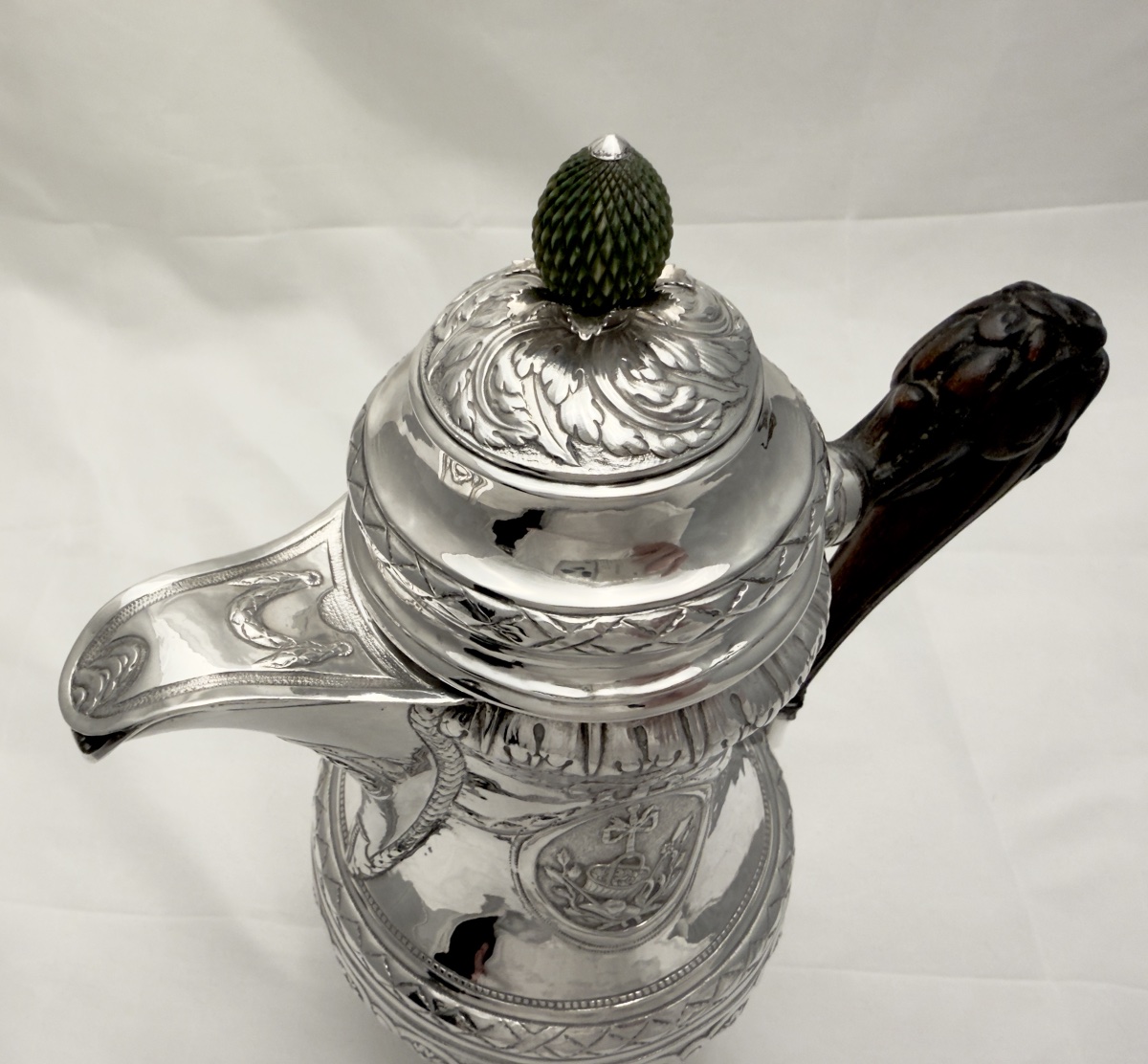 Ath 1782, cafetière « à l’ananas « , Louis François Delwarde, argent massif cadeau de mariage -photo-7