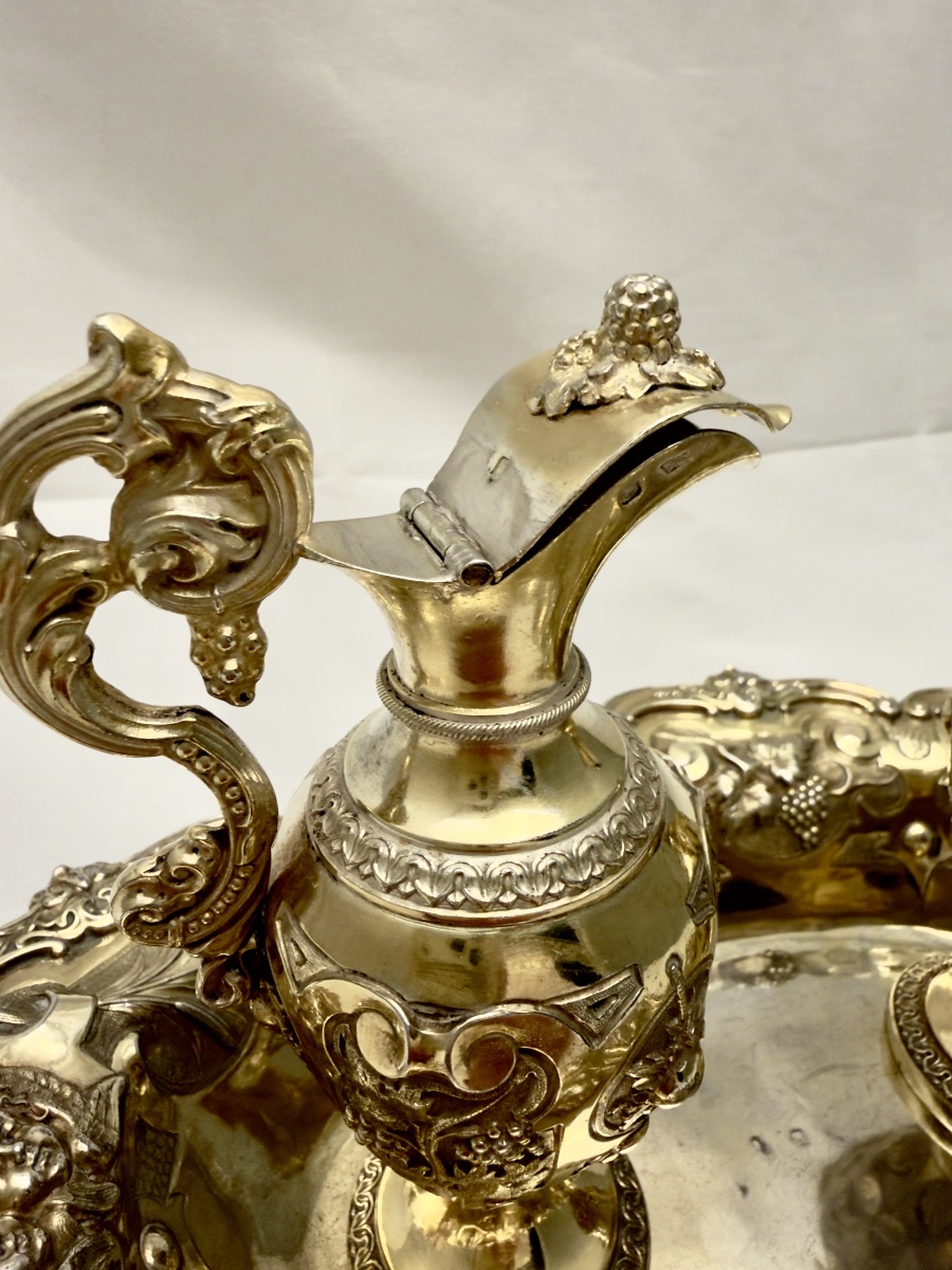 Favier, Pair Of Solid Silver And Vermeil Cruets, Circa 1850 -photo-4