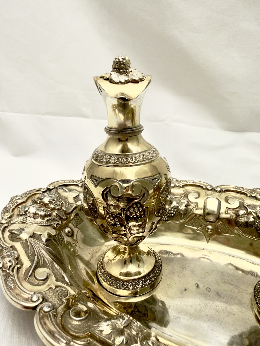 Favier, Pair Of Solid Silver And Vermeil Cruets, Circa 1850 -photo-7