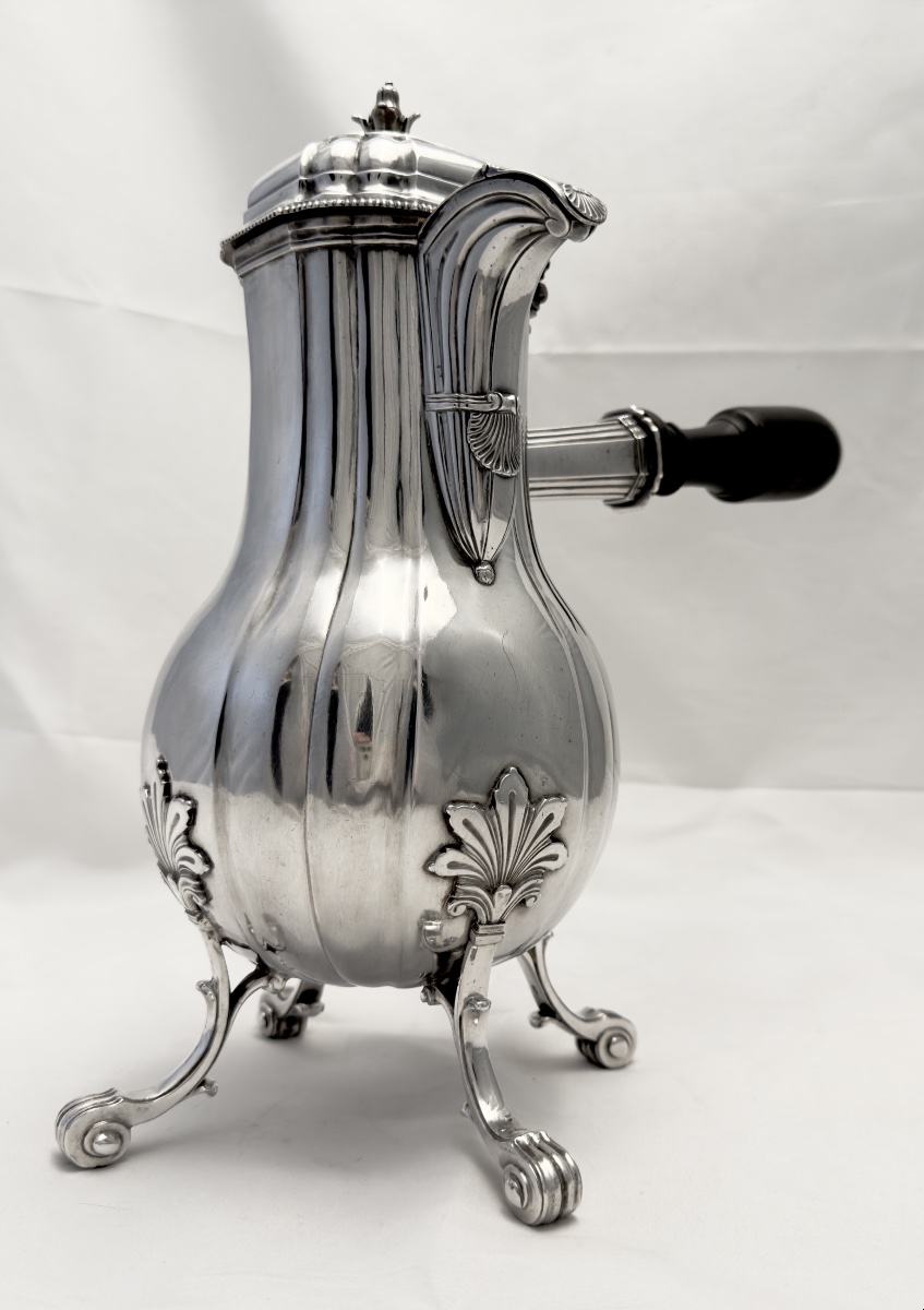 Douai 1744, chocolatière,argent massif, Maximilien Joseph Savary-photo-4