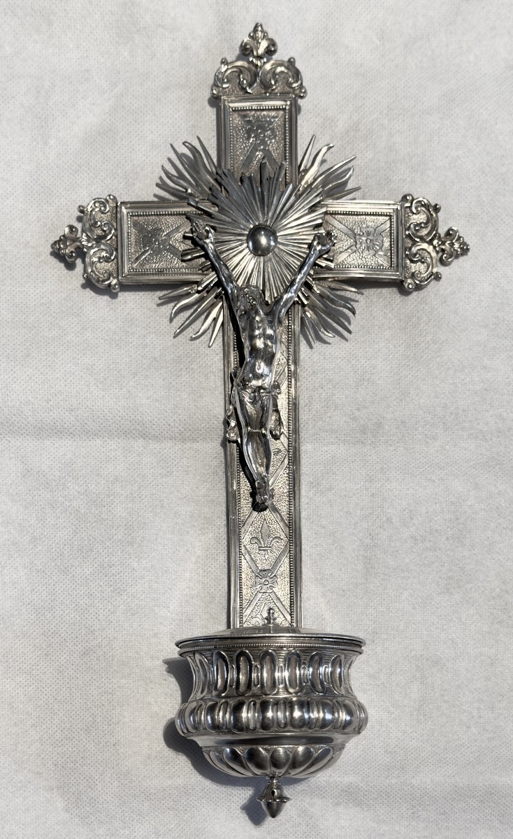 Gand 1775, bénitier d’appartement, argent massif, Philippe Le Clerq