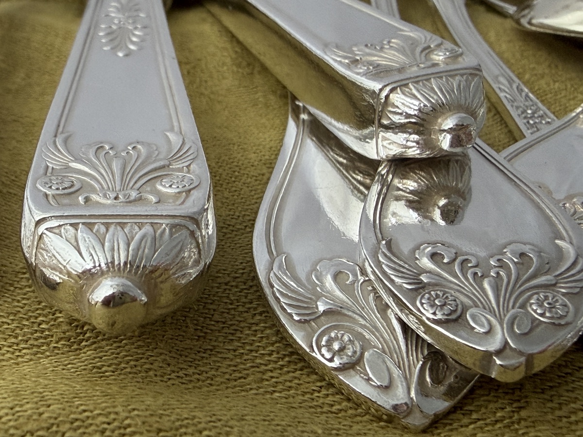 Wolfers, 147-piece Set, Empire Style, Silver-plated Metal, Bruno Wiskemann, Serves 12 -photo-1