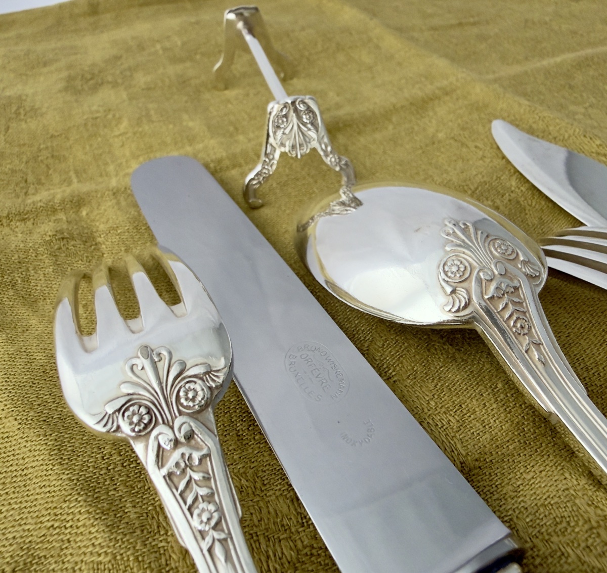 Wolfers, 147-piece Set, Empire Style, Silver-plated Metal, Bruno Wiskemann, Serves 12 -photo-5