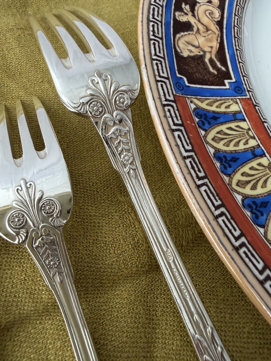 Wolfers, 147-piece Set, Empire Style, Silver-plated Metal, Bruno Wiskemann, Serves 12 -photo-8
