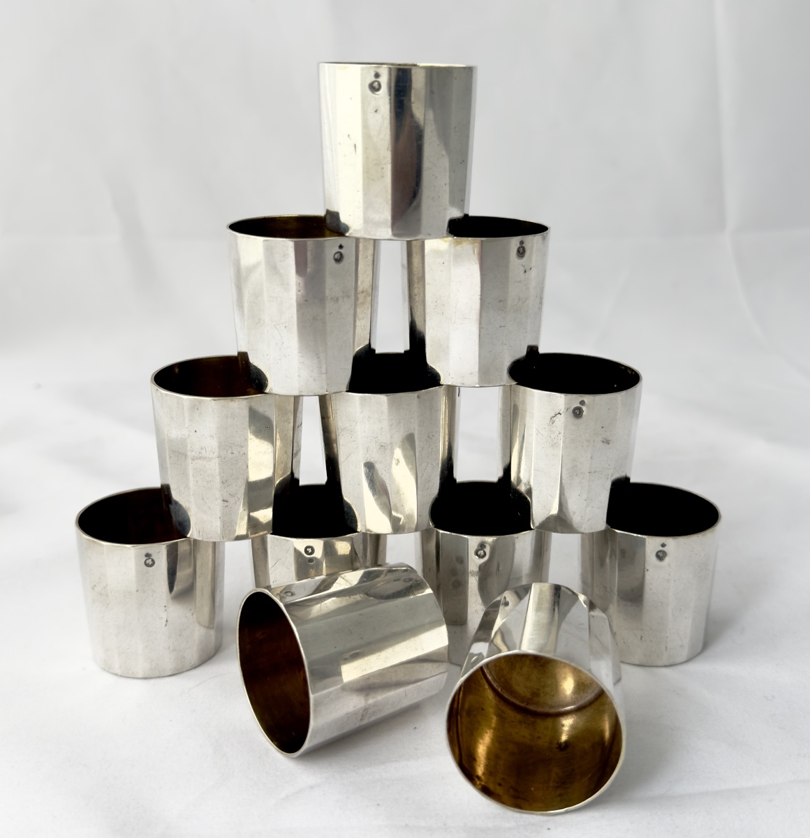 Paris, 1809–1819, 12 Liqueur Glasses, 950% Sterling Silver And Vermeil, Jacques-louis Berger-photo-1