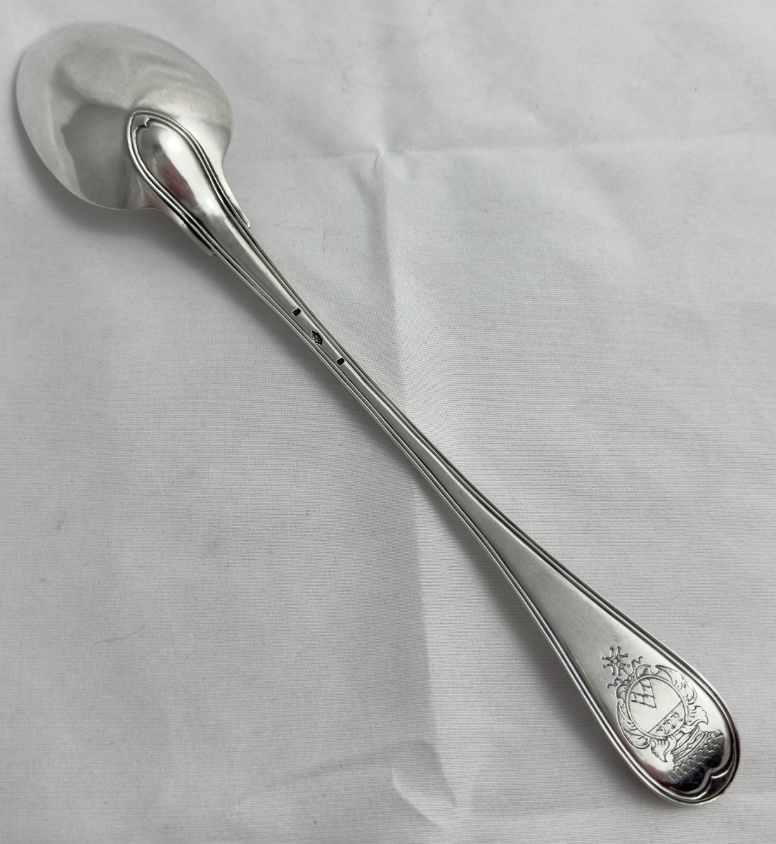 Auch 1754-1770, cuillère à ragoût, Jean Affre orfèvre, argent massif -photo-2