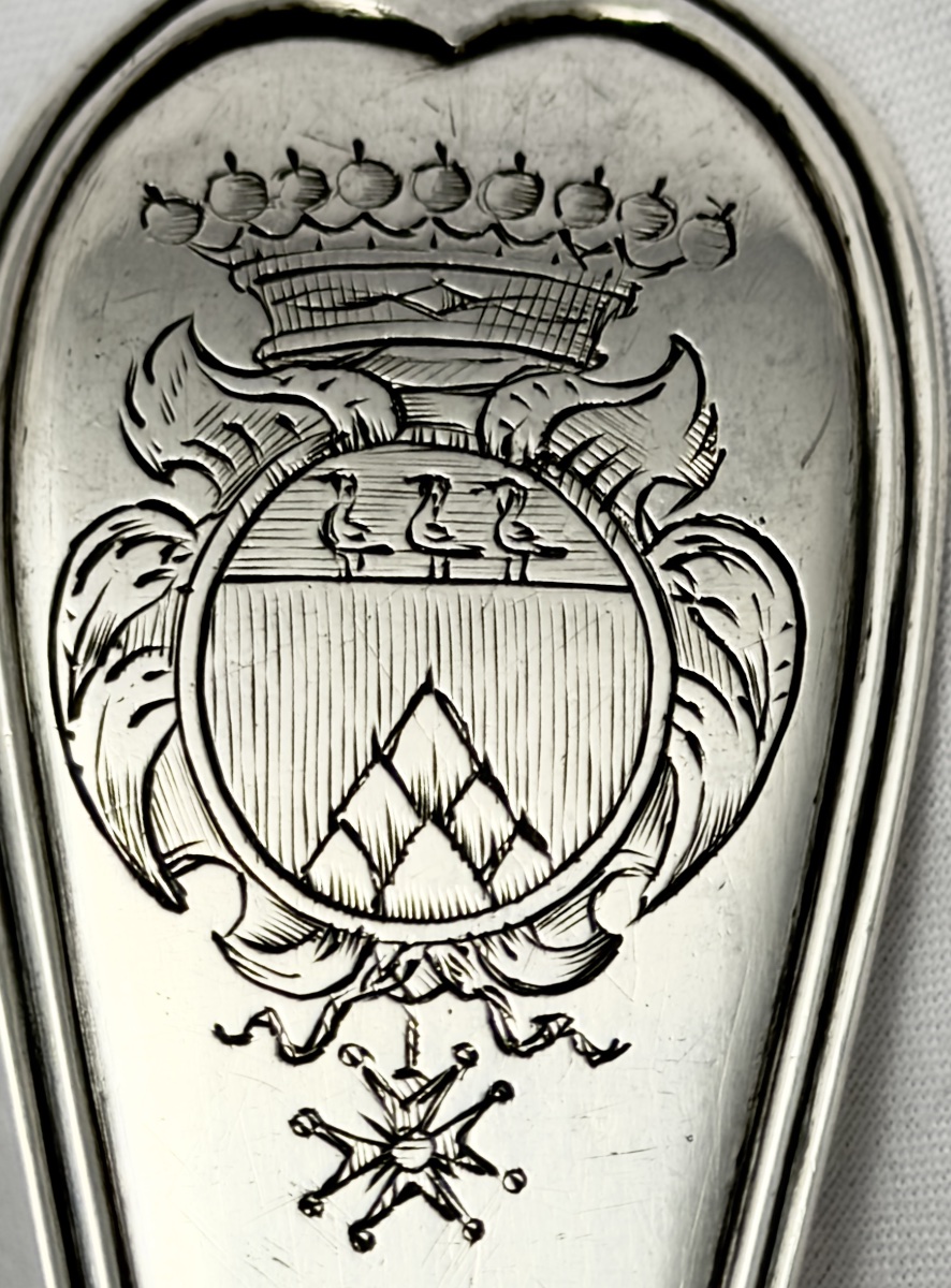 Auch 1754-1770, cuillère à ragoût, Jean Affre orfèvre, argent massif 
