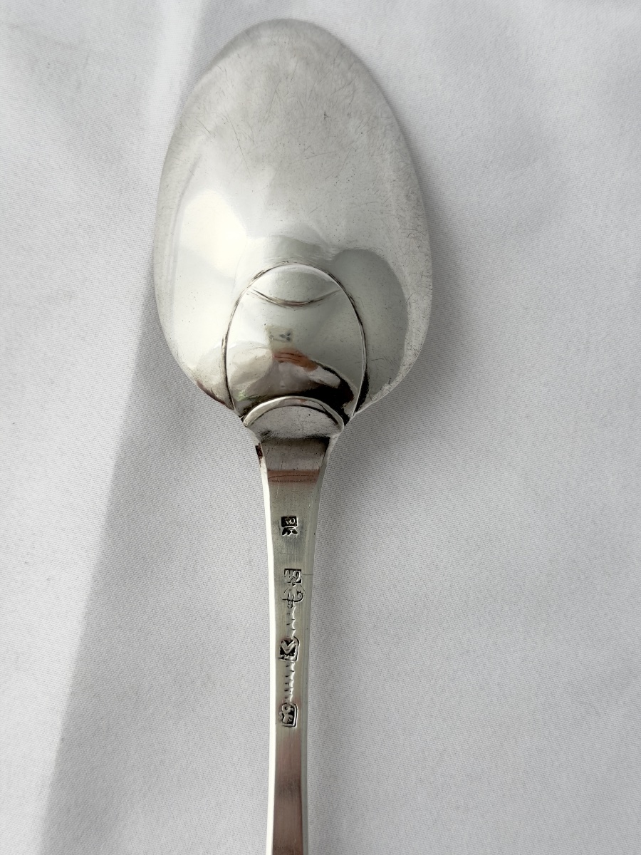 Kortrijk, 1764, Stew Spoon, Gaspard François De Millecamps, Kortrijk, Solid Silver -photo-1