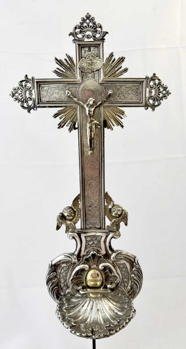 Bruxelles 1757, bénitier de chevet, argent massif, bénitier d’appartement -photo-2