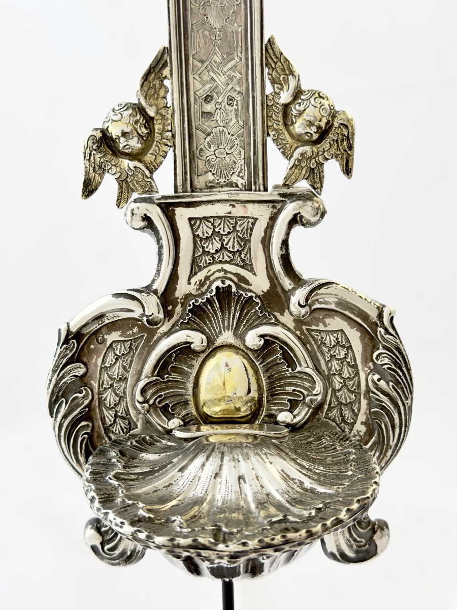 Bruxelles 1757, bénitier de chevet, argent massif, bénitier d’appartement -photo-3