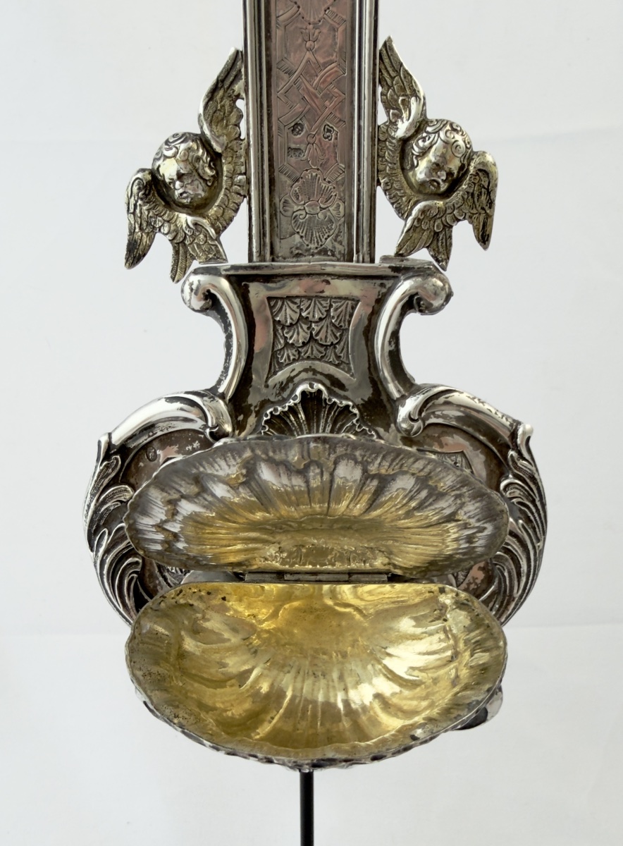 Bruxelles 1757, bénitier de chevet, argent massif, bénitier d’appartement -photo-3