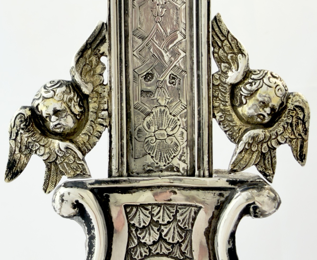 Bruxelles 1757, bénitier de chevet, argent massif, bénitier d’appartement 
