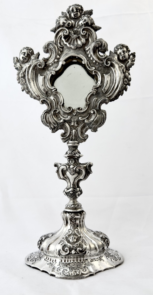 Venise 1747-1780, argent massif, reliquaire Rococo, Zuan Pietro Grappiglia-photo-3