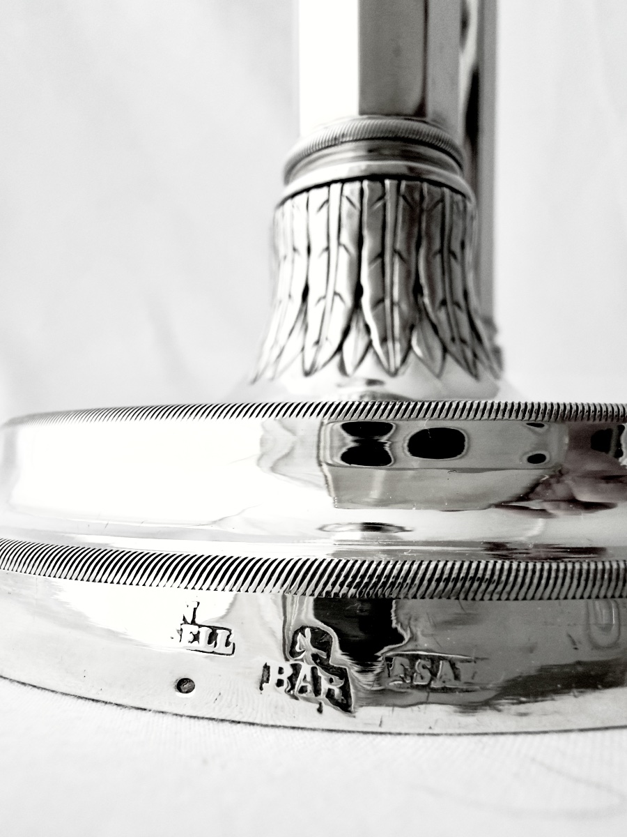 Barcelone1790-1820, argent massif , paire de flambeaux Empire, Narciso Rosell-photo-8