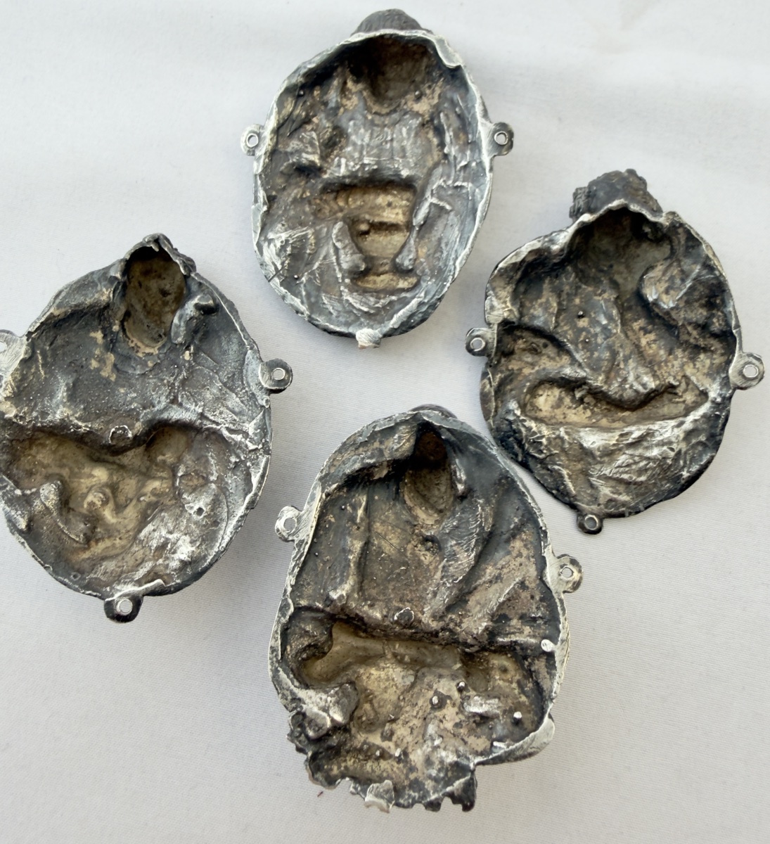 Venice, 1580–1650, Solid Silver, Four Medallions Depicting Processional Crosses, -photo-3