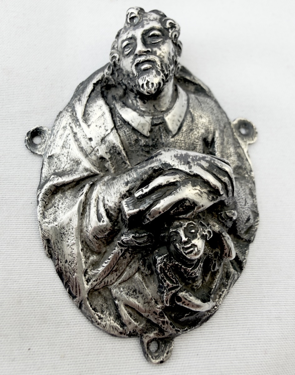 Venice, 1580–1650, Solid Silver, Four Medallions Depicting Processional Crosses, -photo-5
