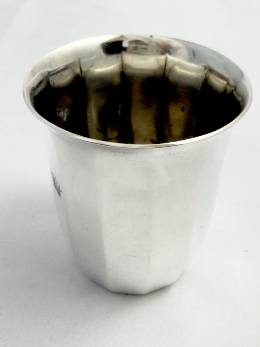 Wolfers Art Deco, Solid Silver Baptismal Cup, Brussels 1942–1969, Baron’s Crown-photo-4