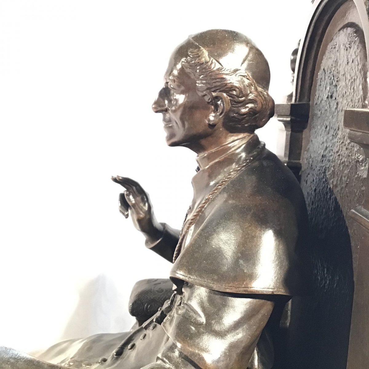 Statue En Bronze Du Pape Léon XIII Par A . Moureau,  Fondeur Longereau-photo-4