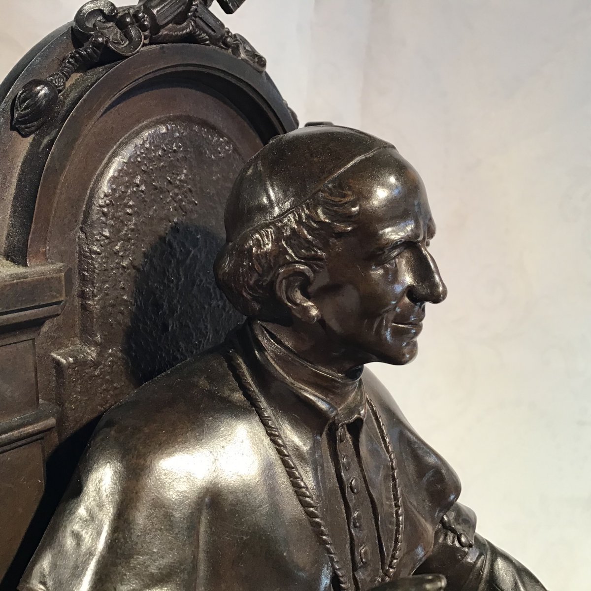 Statue En Bronze Du Pape Léon XIII Par A . Moureau,  Fondeur Longereau-photo-8