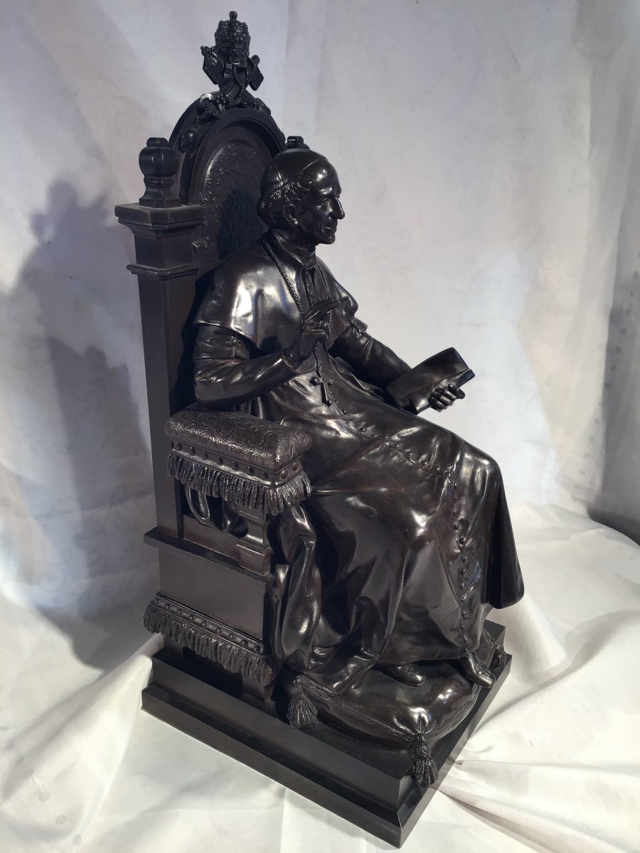 Statue En Bronze Du Pape Léon XIII Par A . Moureau,  Fondeur Longereau