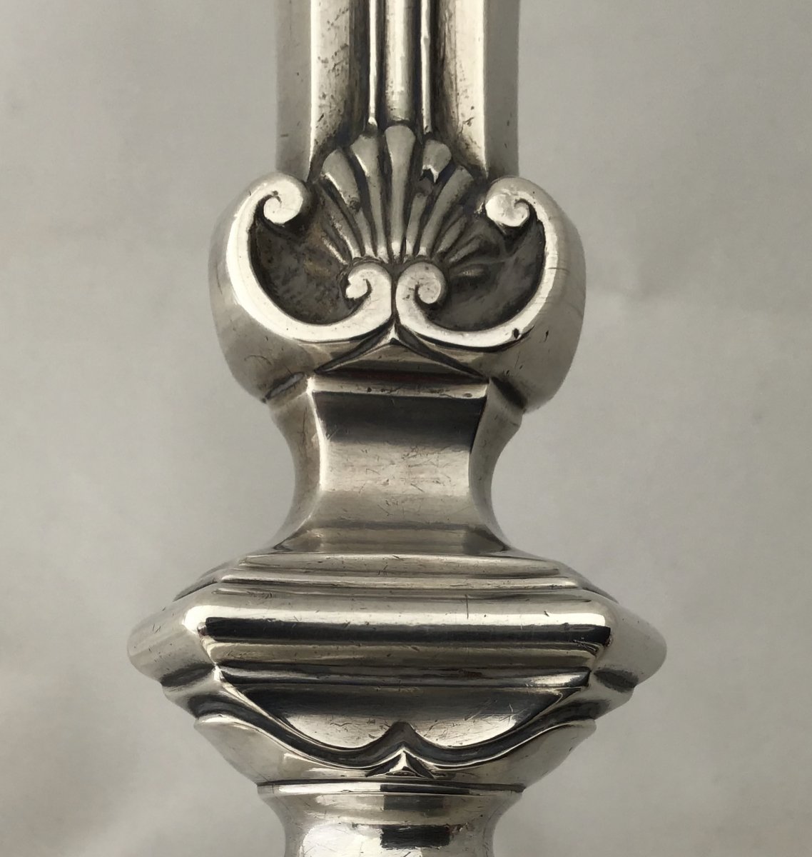 Pair Of Sterling Silver Candlesticks, Rennes 1762